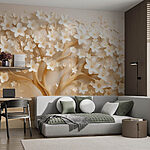 Papier peint Arbre avec des fleurs