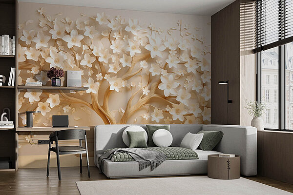 Arbre avec des fleurs Papier peint Arbre avec des fleurs