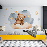 Papier peint Ourson sur un nuage