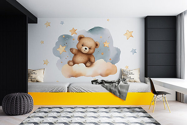 Ourson sur un nuage Papier peint Ourson sur un nuage