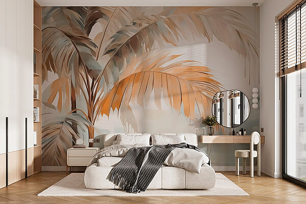 Papier peint Palmiers dans le brouillard