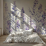 Papier peint Peinture de fleurs violettes