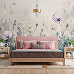 Papier peint Peinture de fleurs dans un champ