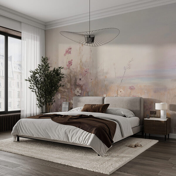 Peinture de fleurs dans un champ Papier peint Peinture de fleurs dans un champ