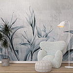 Papier peint Peinture de fleurs sur un mur