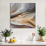 Tableaux Vagues abstraites de tons de terre doux