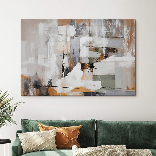 Peinture d'un mur blanc et brun Tableaux Peinture d'un mur blanc et brun