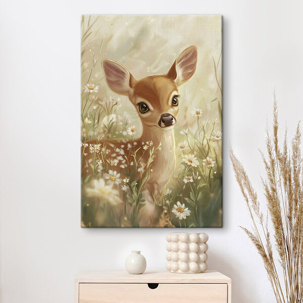 Bébé cerf dans un champ de fleurs Tableaux Bébé cerf dans un champ de fleurs