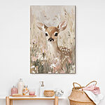 Tableaux Peinture d'un cerf dans un champ de fleurs