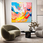 Tableaux Des tourbillons de couleurs vibrantes dansent ensemble
