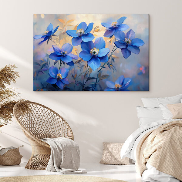 Groupe de fleurs bleues Tableaux Groupe de fleurs bleues