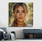 Tableaux Femme aux yeux verts et taches de rousseur