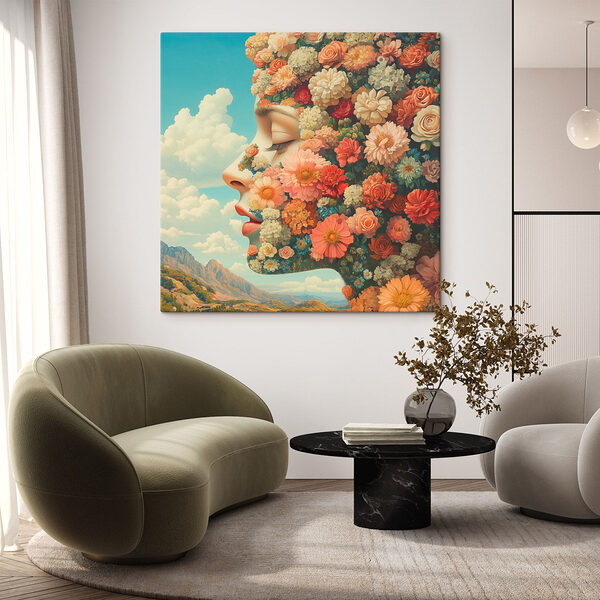 Femme avec des fleurs dans les cheveux Tableaux Femme avec des fleurs dans les cheveux