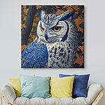 Tableaux Un hibou aux yeux jaunes