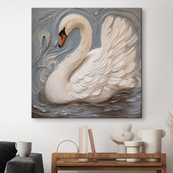 Cygne blanc au bec noir Tableaux Cygne blanc au bec noir