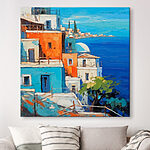 Tableaux Peinture d'une ville au bord de l'eau