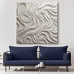 Tableaux Mur blanc avec des lignes ondulées