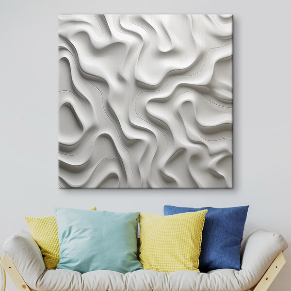 Surface blanche avec des lignes ondulées Tableaux Surface blanche avec des lignes ondulées