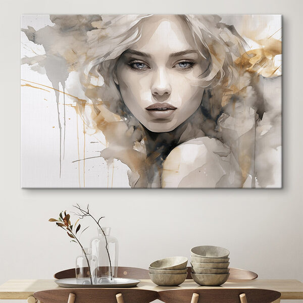 Visage de femme avec une éclaboussure de peinture Tableaux Visage de femme avec une éclaboussure de peinture