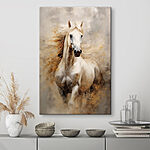 Tableaux Peinture d'un cheval blanc avec une longue crinière