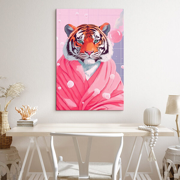 Tigre portant une robe rose Tableaux Tigre portant une robe rose