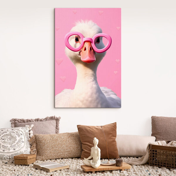 Canard portant des lunettes roses Tableaux Canard portant des lunettes roses