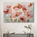 Tableaux Peinture de fleurs sur une surface blanche