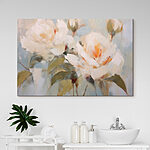 Tableaux Peinture de fleurs sur fond bleu