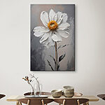 Tableaux Fleur blanche avec un centre jaune