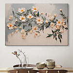 Tableaux Fleurs blanches et feuilles vertes