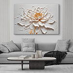 Tableaux Fleur élégante en relief texturé.