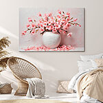 Tableaux Vase avec fleurs roses