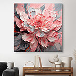 Tableaux Fleur rose et grise
