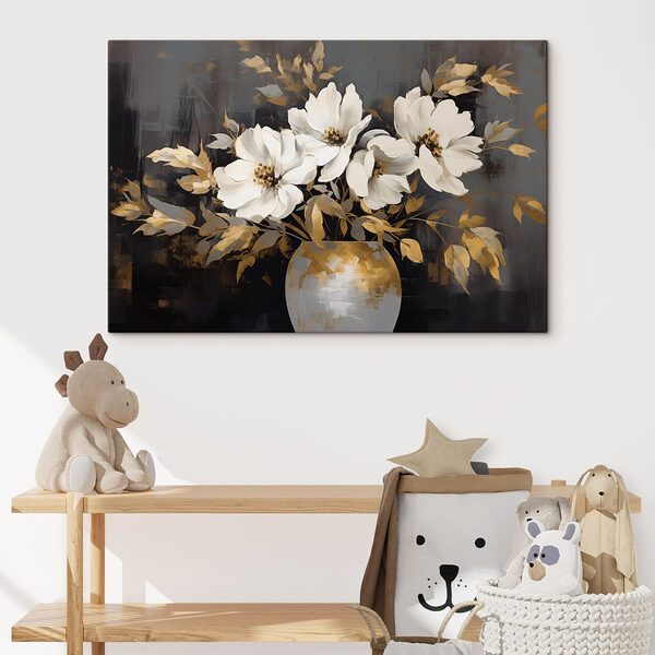 Tableaux Peinture de fleurs blanches dans un vase