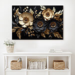 Tableaux Arrangement floral élégant sur fond sombre