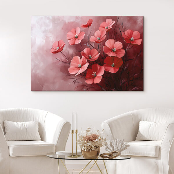 Tableaux Groupe de fleurs rouges