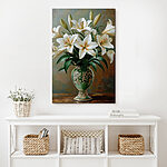 Tableaux Peinture d'un vase de fleurs blanches
