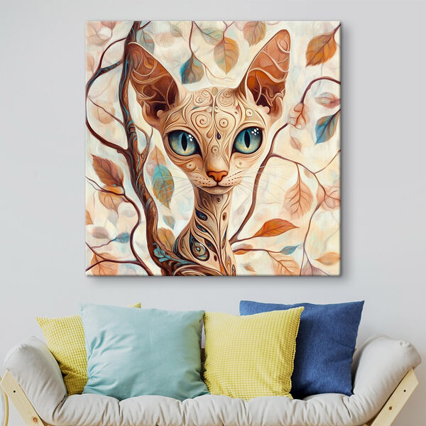 Chat avec un tatouage sur la tête Tableaux Chat avec un tatouage sur la tête