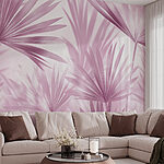 Papier peint Feuilles délicates aux teintes douces