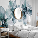 Papier peint Groupe de fleurs sur fond blanc