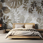 Papier peint Motif botanique serein dans des tons doux