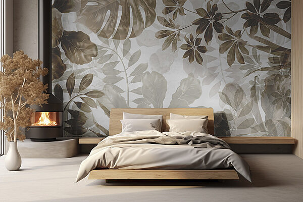 Motif botanique serein dans des tons doux Papier peint Motif botanique serein dans des tons doux