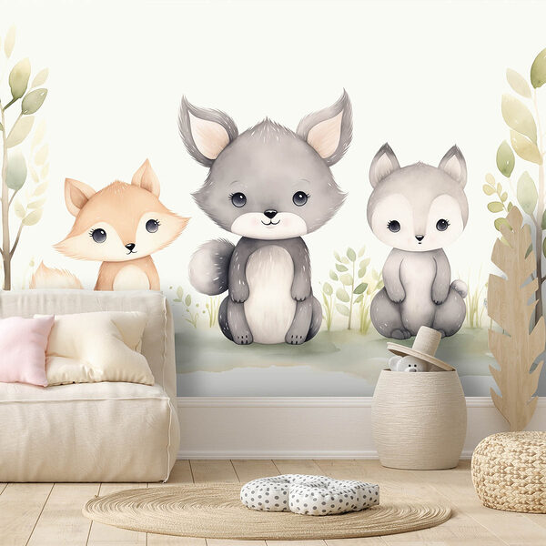 Groupe d'animaux assis sur l'herbe Papier peint Groupe d'animaux assis sur l'herbe