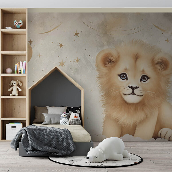 Lionceau dans le ciel Papier peint Lionceau dans le ciel