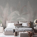 Papier peint Feuilles de palmier délicates dans des tons sourds