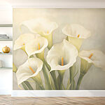 Papier peint Groupe de fleurs blanches