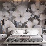 Papier peint Peinture de fleurs blanches