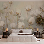 Papier peint Peinture de fleurs de coton