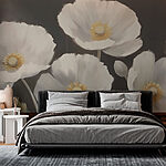 Papier peint Peinture de fleurs blanches