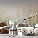 Papier peint Peinture de fleurs dans un champ